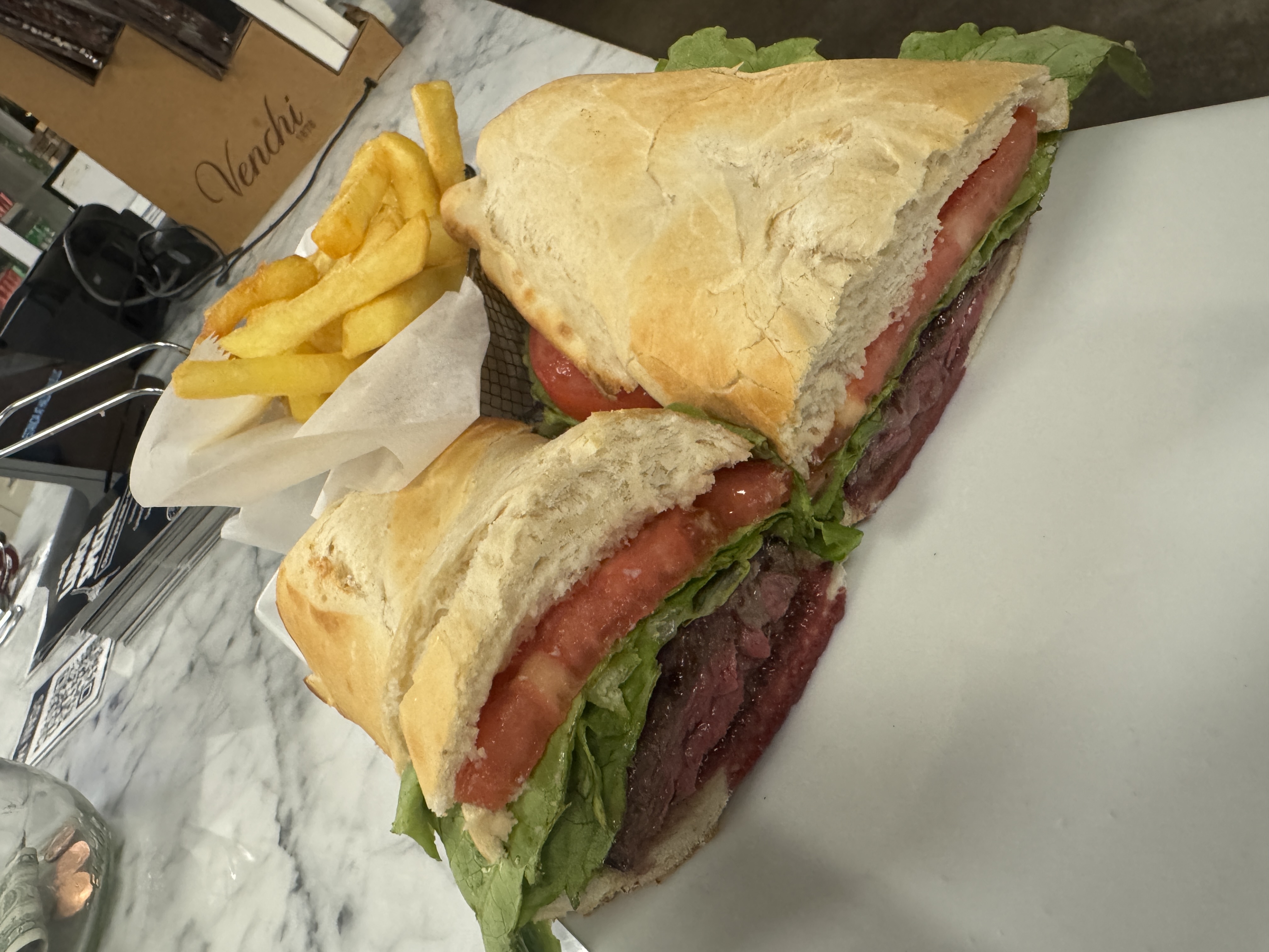 Grilled Beef Tenderloin Sandwich.