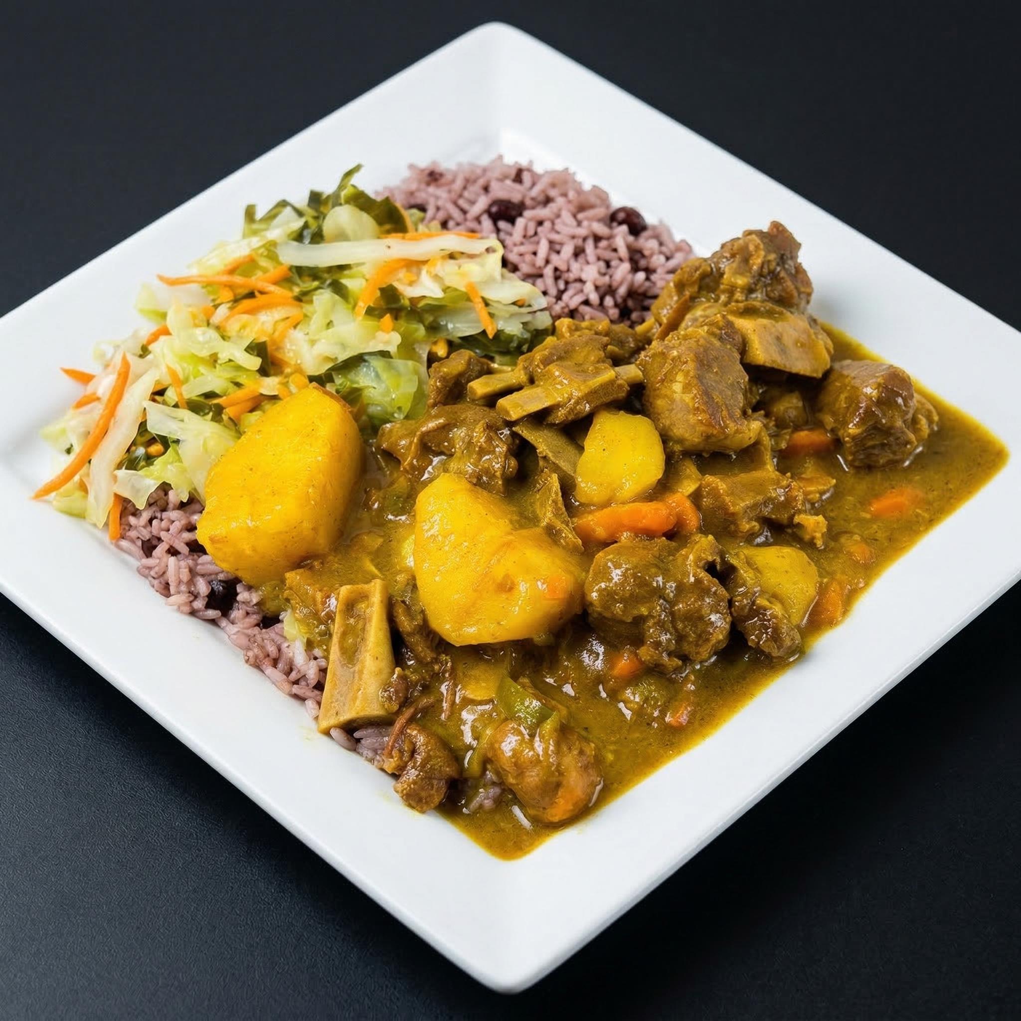 Curry Goat and Oxtail.