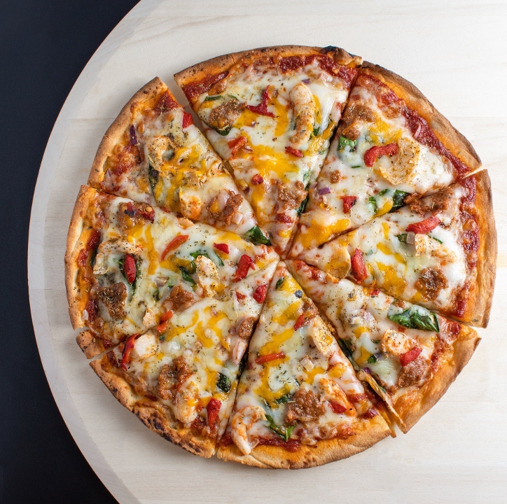 TRUFFLE SURF & TURF PIZZA.