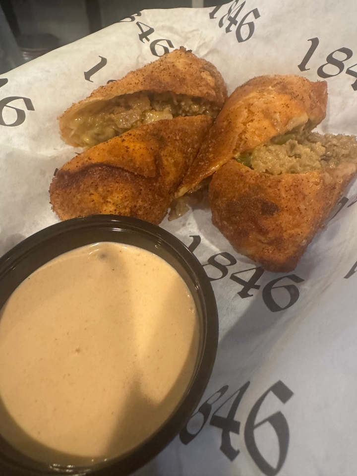 Cheesesteak Egg Rolls.