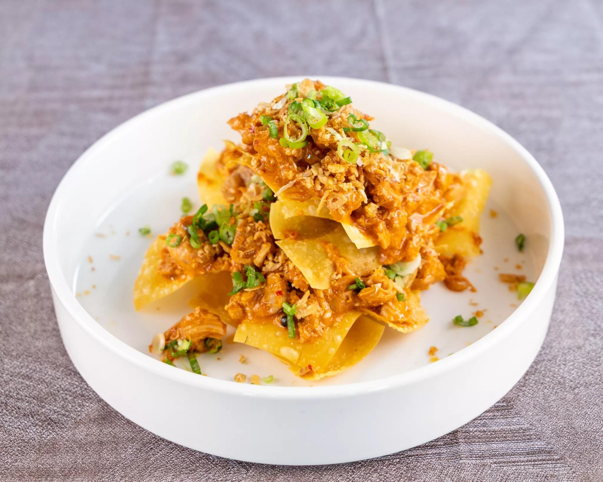 Thai Curry Chicken Nachos.