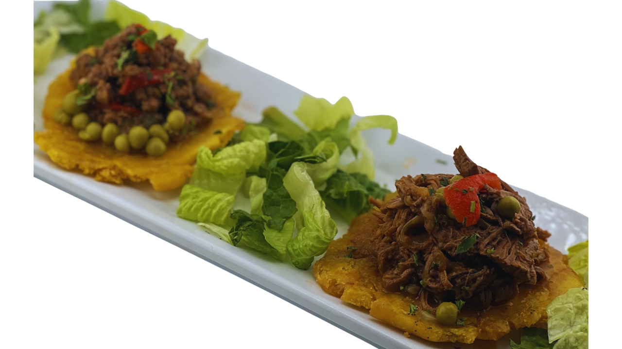 Tostone H Shredded Beef Appetizer.