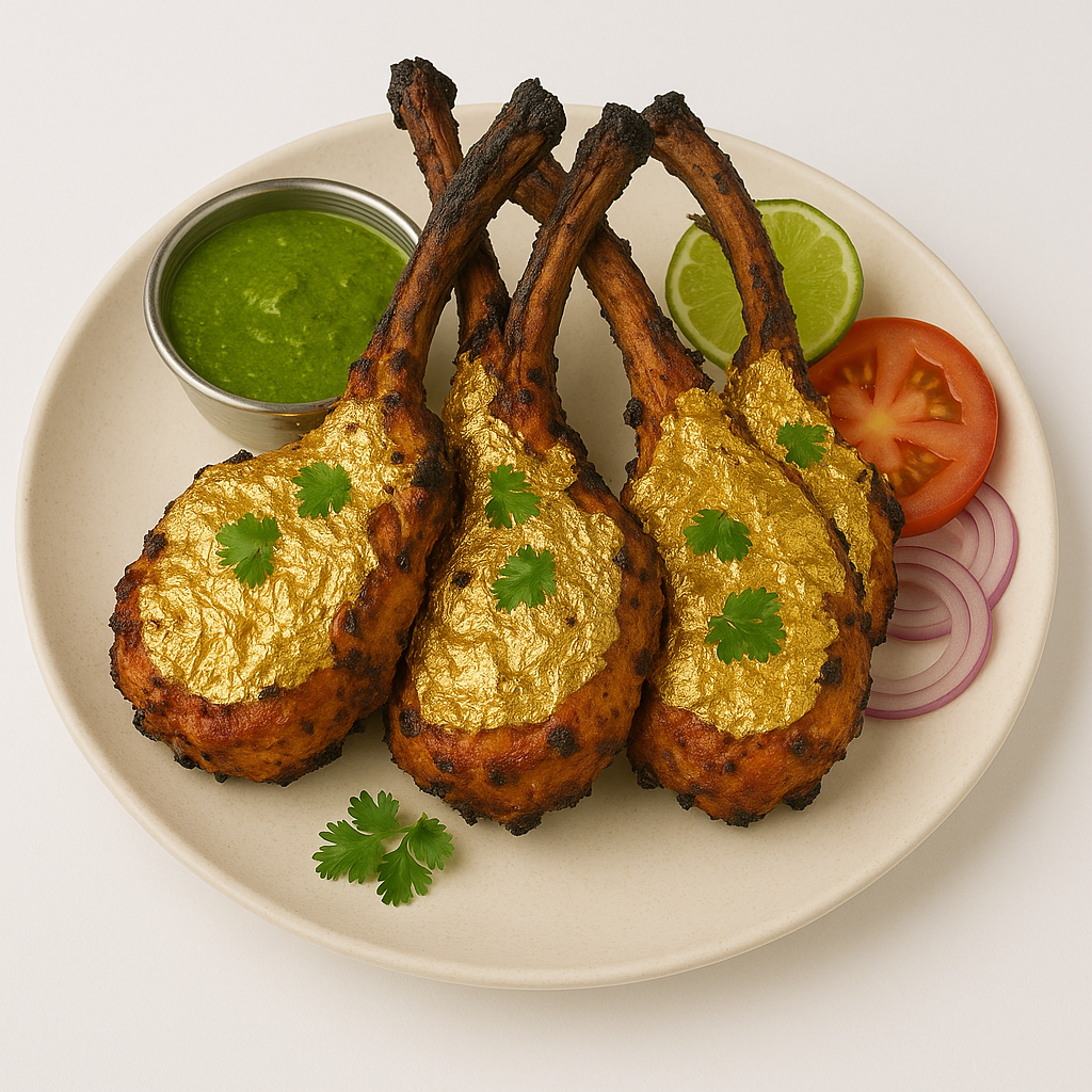 24K Gold Covered Lamb Chops.