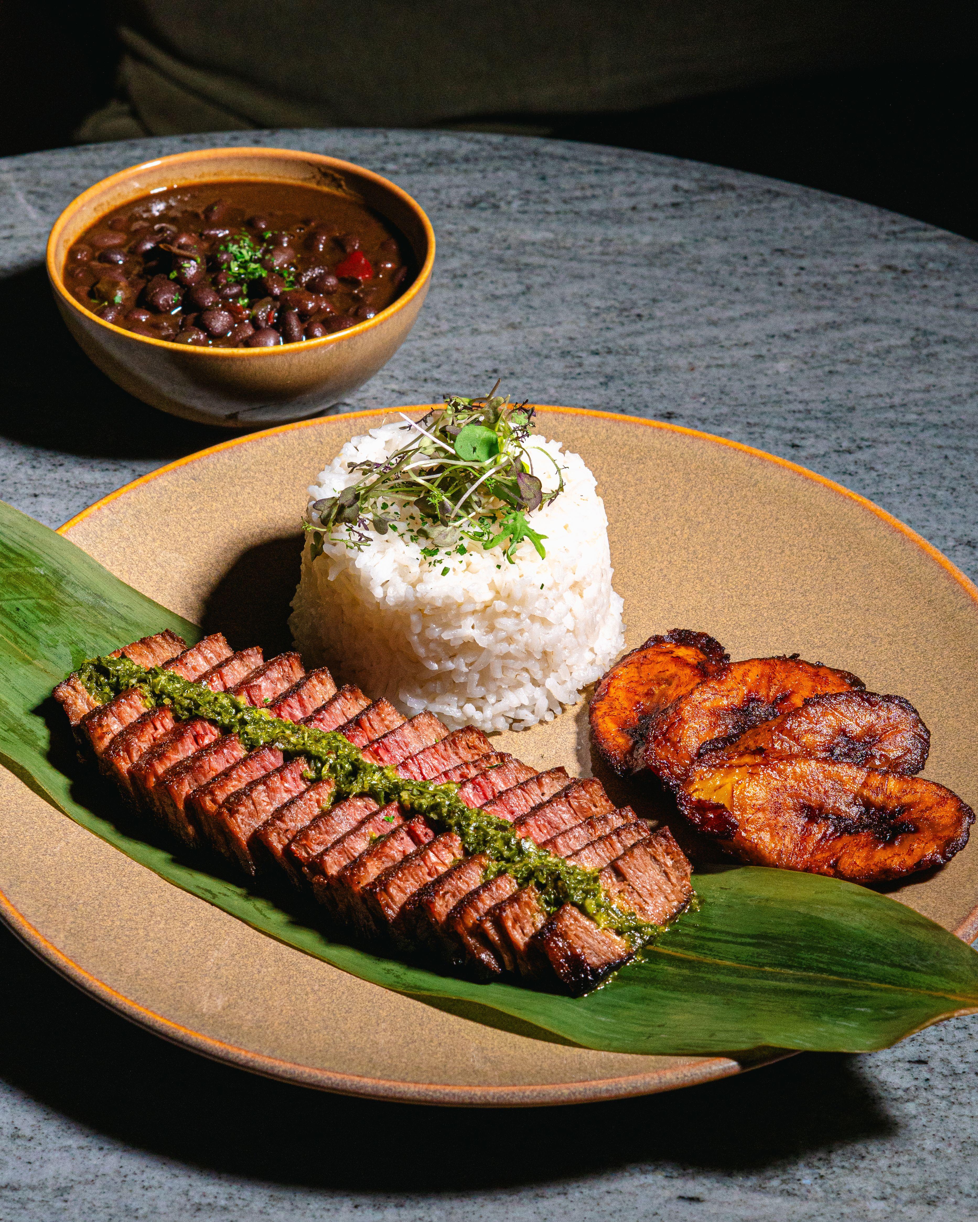 Steak & Rice.