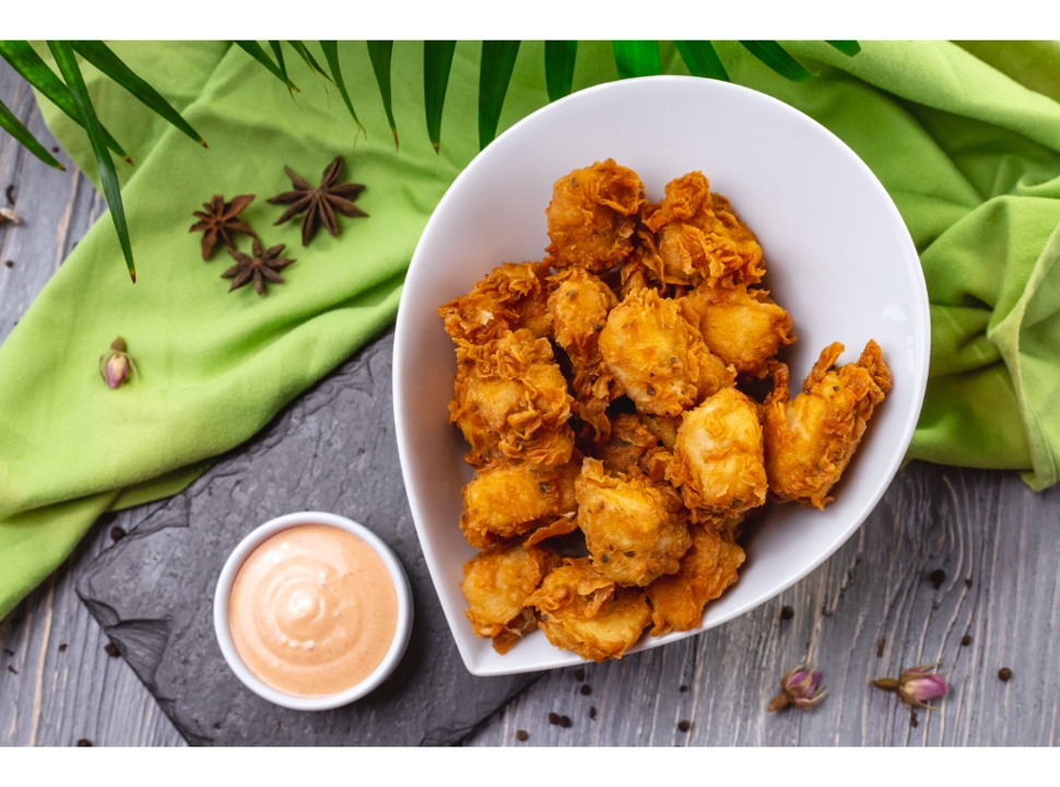 Loaded Korean Popcorn Chicken.