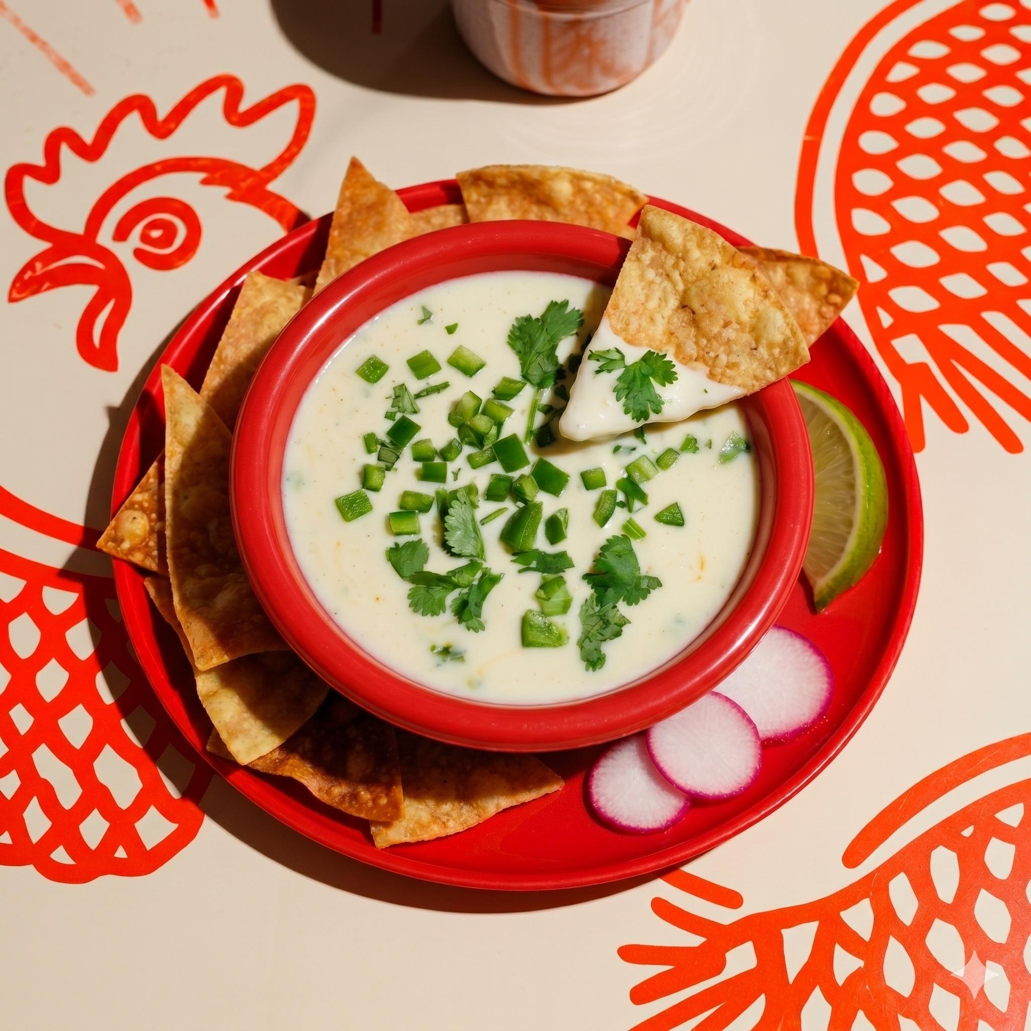 CHEESE DIP & CHIPS.