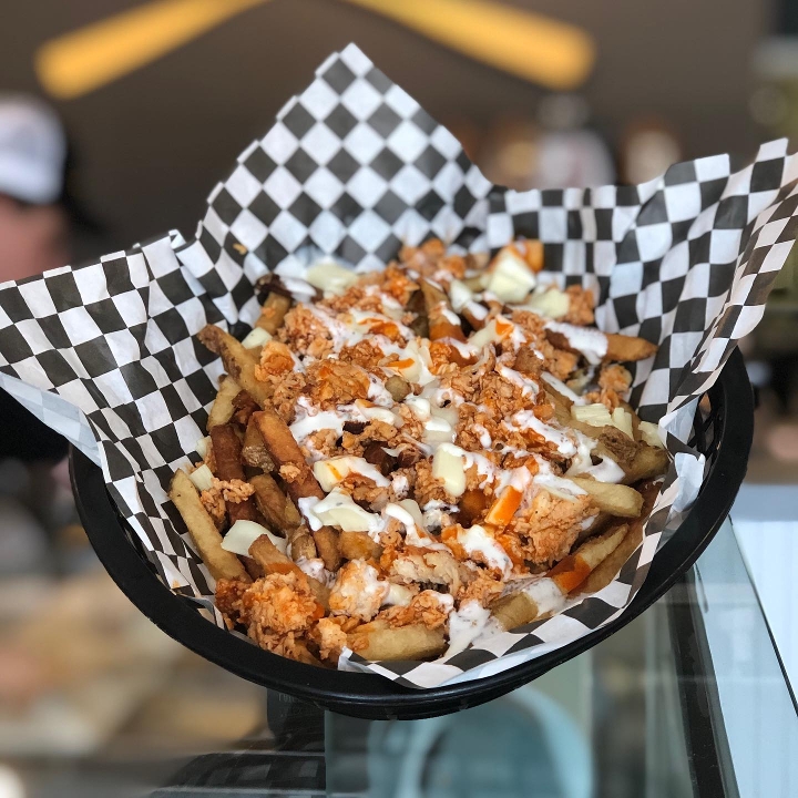 Buffalo Chicken Cheesesteak Fries.