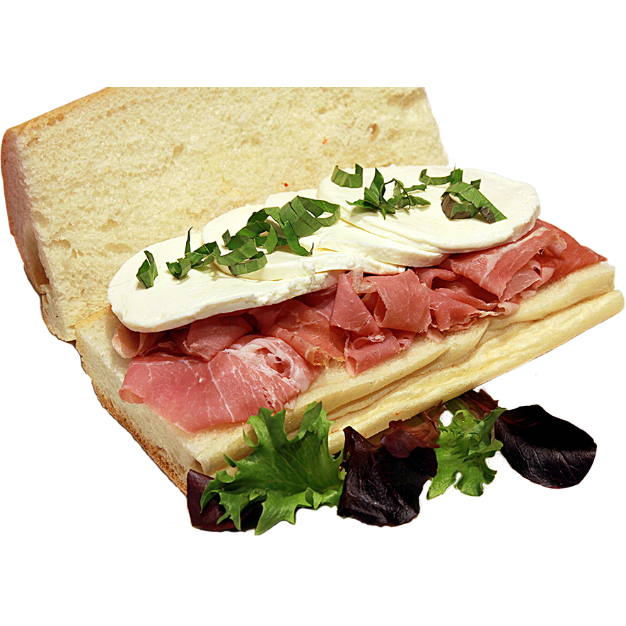 Prosciutto with Fresh Mozzarella Sandwich.