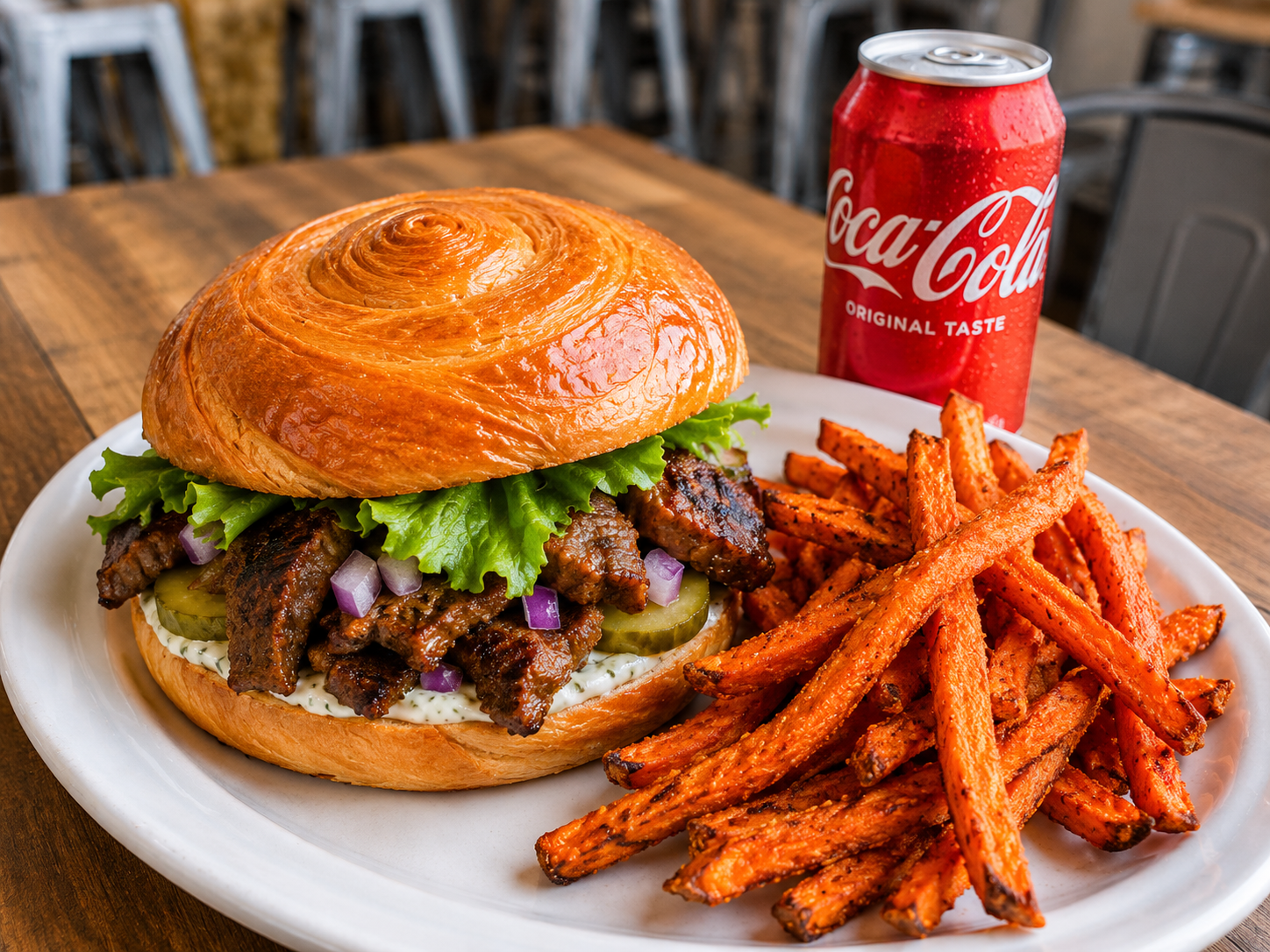 Croissant Gyro Burger.