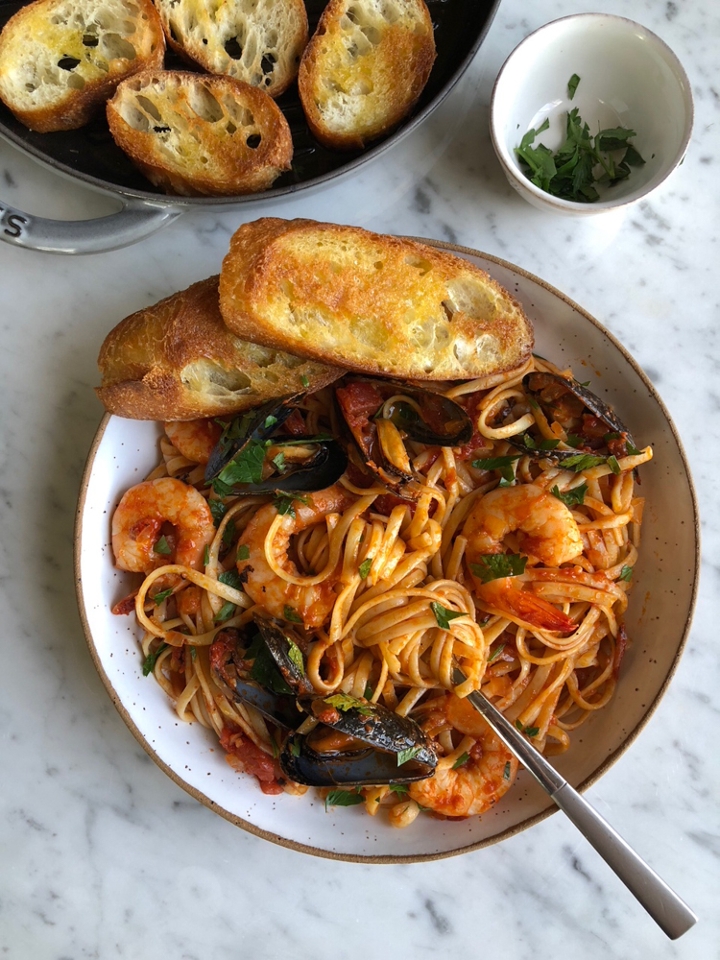Shrimp & Mussels Linguine.