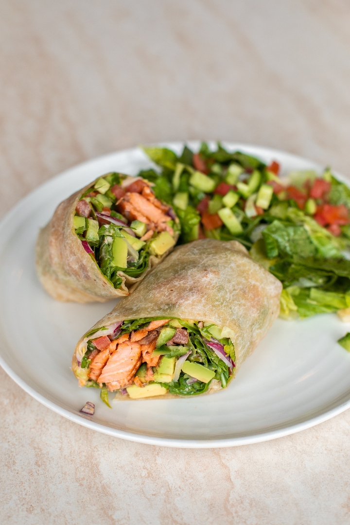 Grilled Salmon Wrap.
