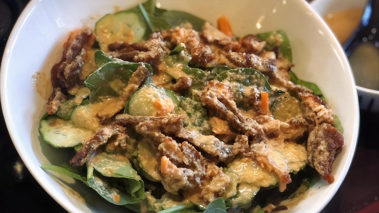 Salmon Skin Salad.