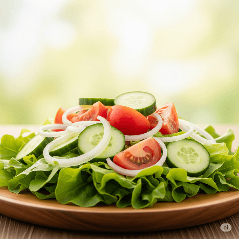 Green Salad (Onion, Cherry Tomato, Cucumber, Roma Lettuce).