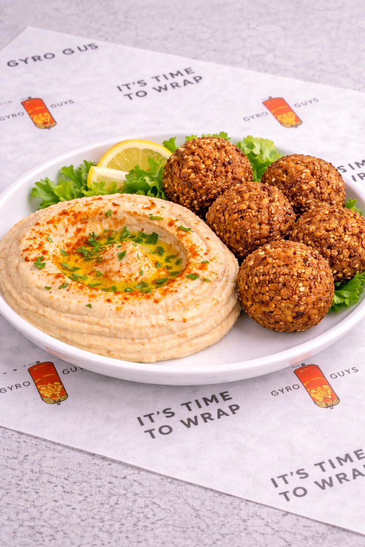 4 pcs Falafel with Hummus.