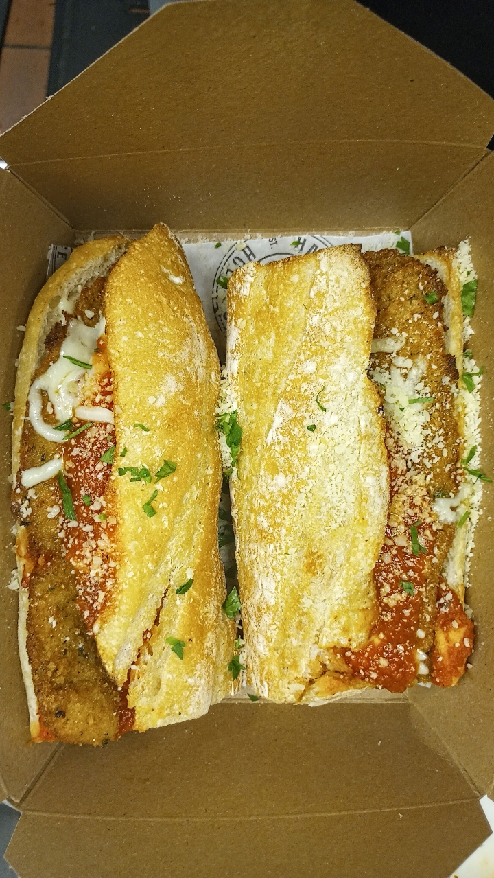 Chicken Parmigiana Hero.