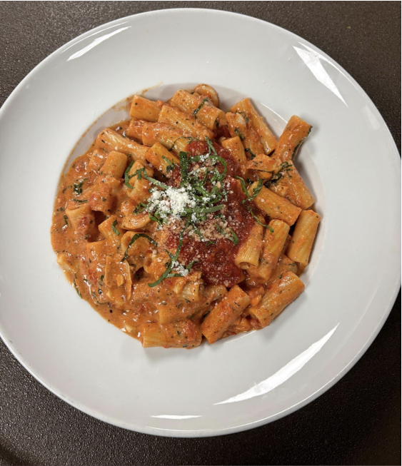 Spicy Penne w Breaded Chicken.