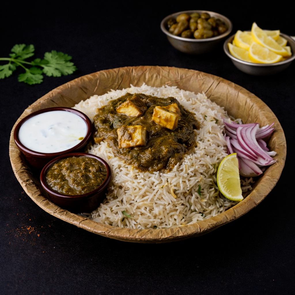 Gongura Paneer Pulao (Sorrel Leaf Paneer Pulao).