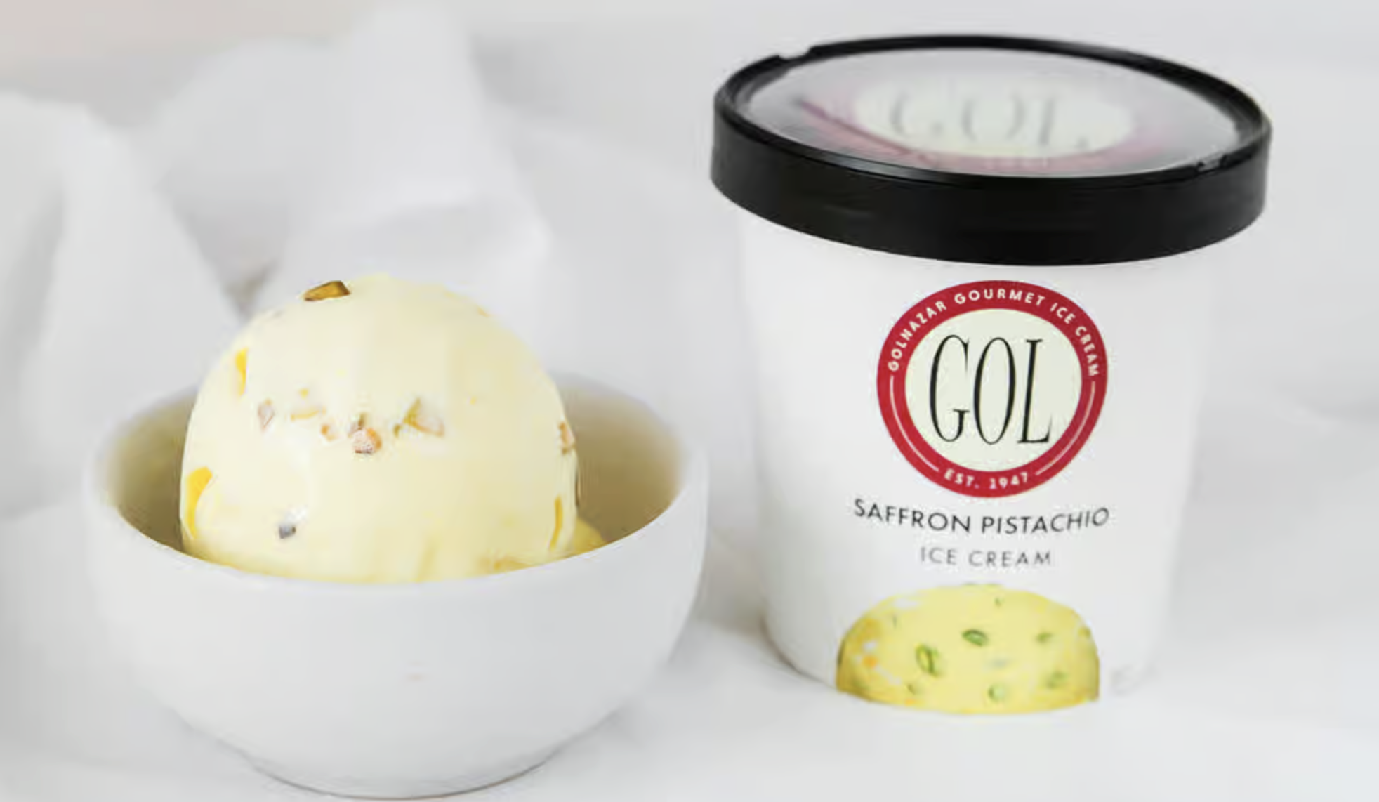 Pistachio Saffron Ice Cream by GOL.
