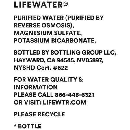 LIFEWTR, Premium Purified Water, ph Balanced with Electrolytes.