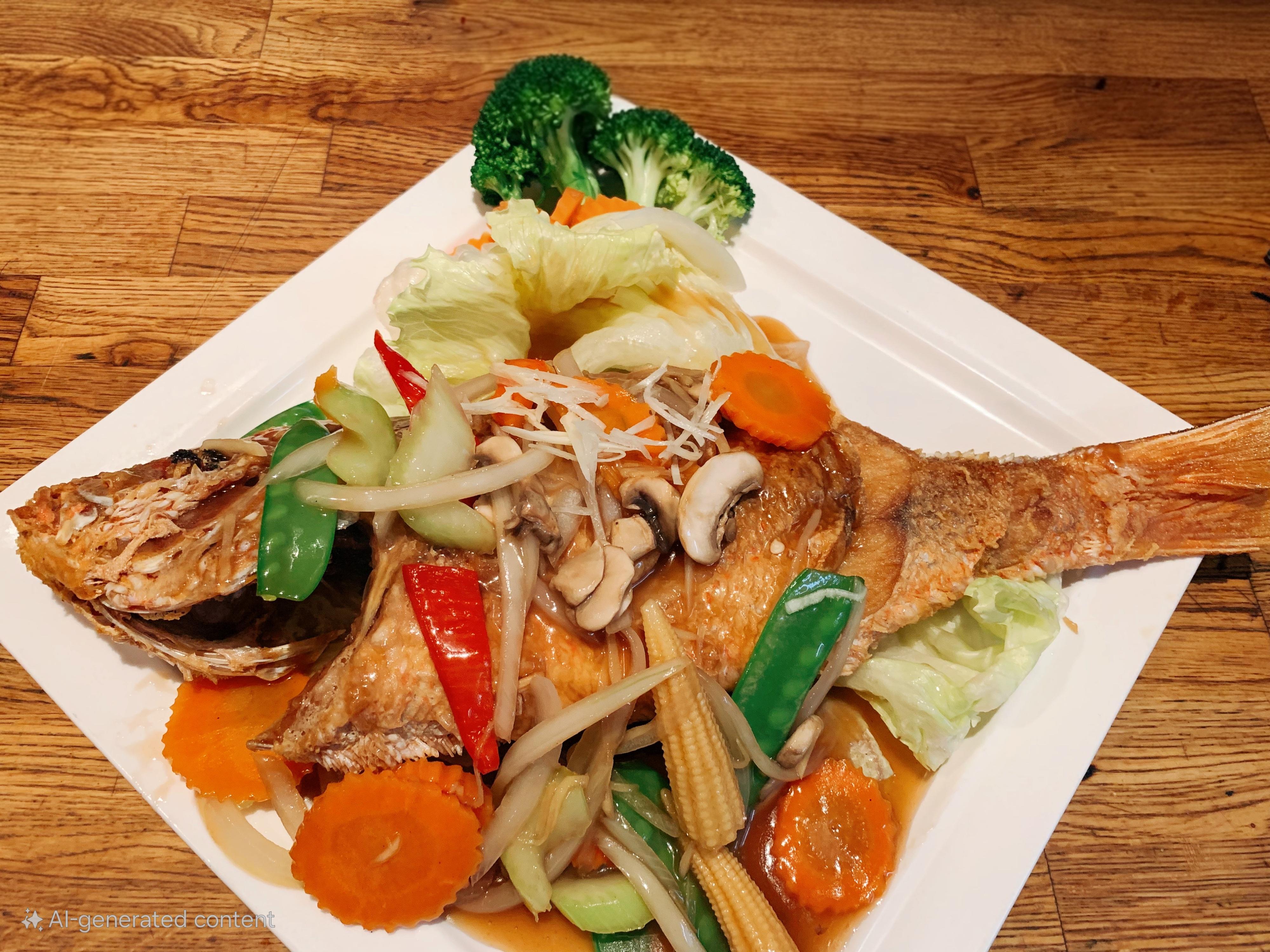 Crispy Ginger Red Snapper.