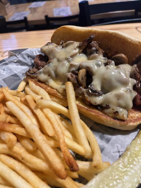 Mushroom Steak Sandwich.