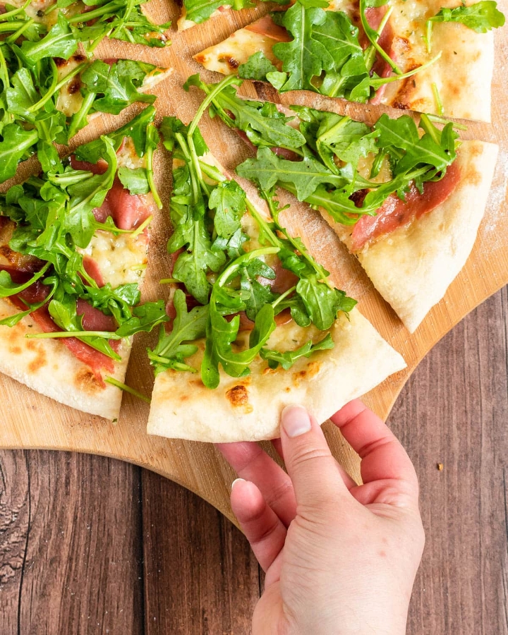 Arugula Prosciutto Pizza.
