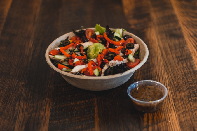 CHICKEN VEGGIE DELIGHT SALAD.