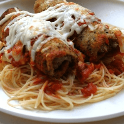 EGGPLANT ROLLITINI W PASTA ENTRÉE.