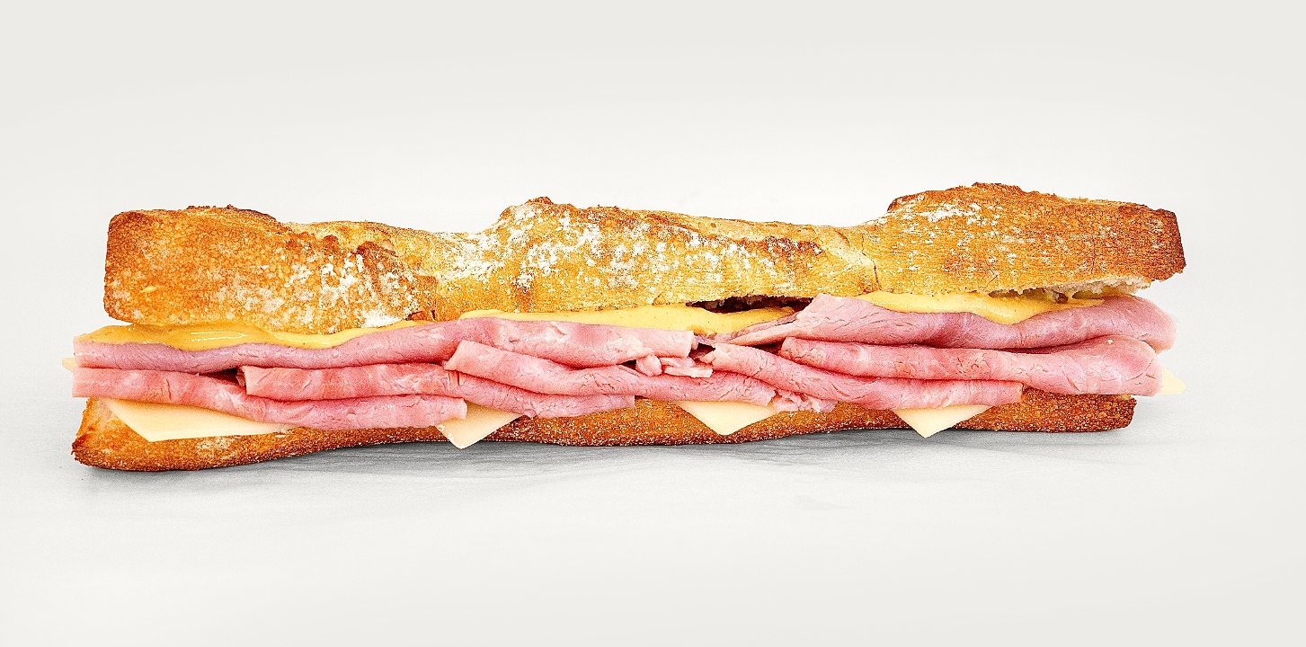 Ham & Gruyere Cheese Baguette Sandwich.