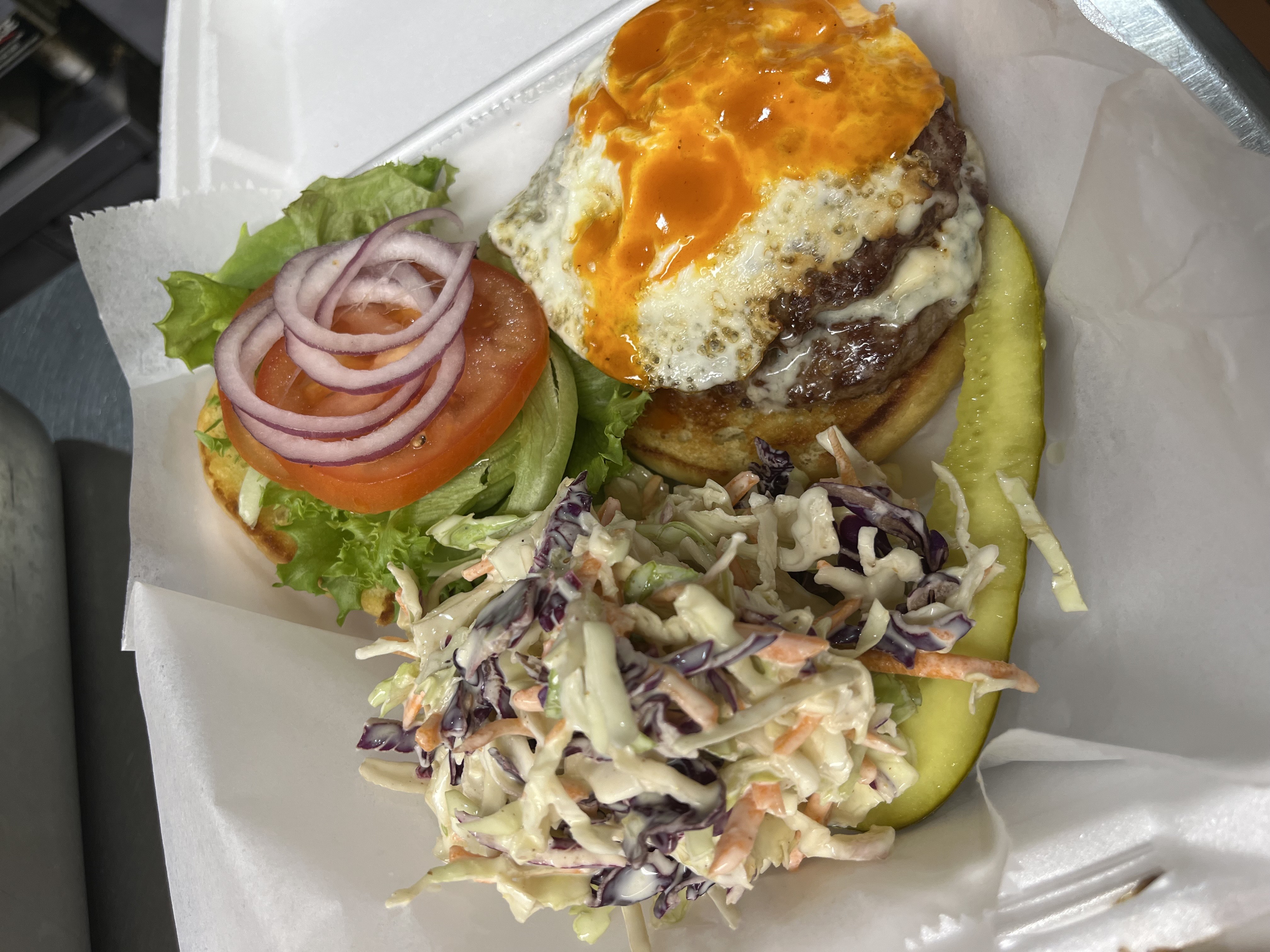 Buffalo Blue Burger.