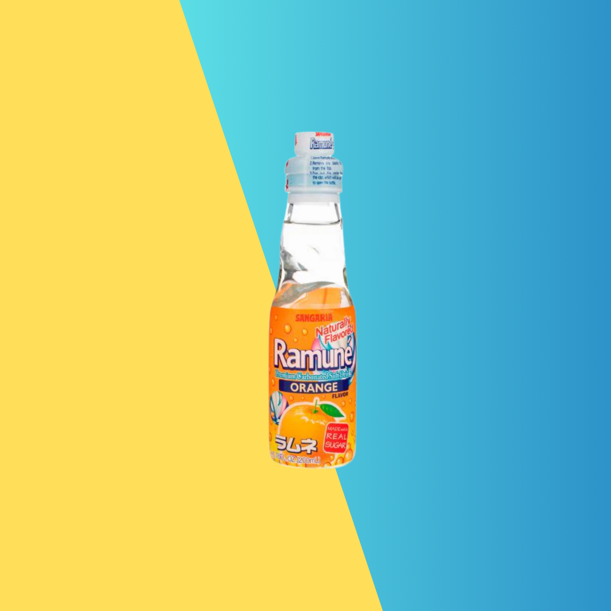 Orange Japanese Soda Ramune.