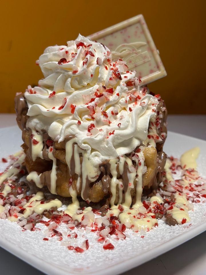 ** Peppermint Bark Funnel Cake ** (Limited Edition).