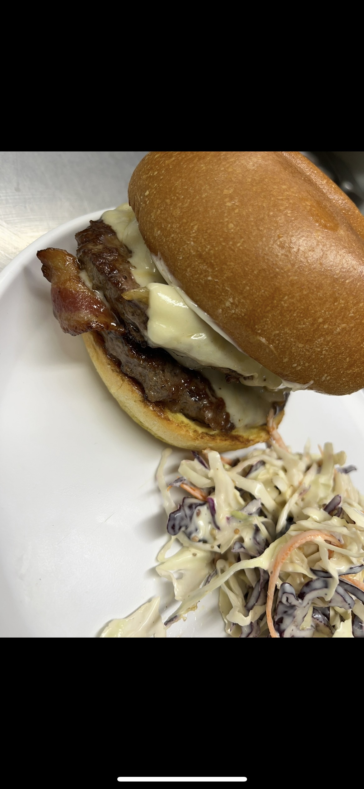 Smashed Bacon Burger.