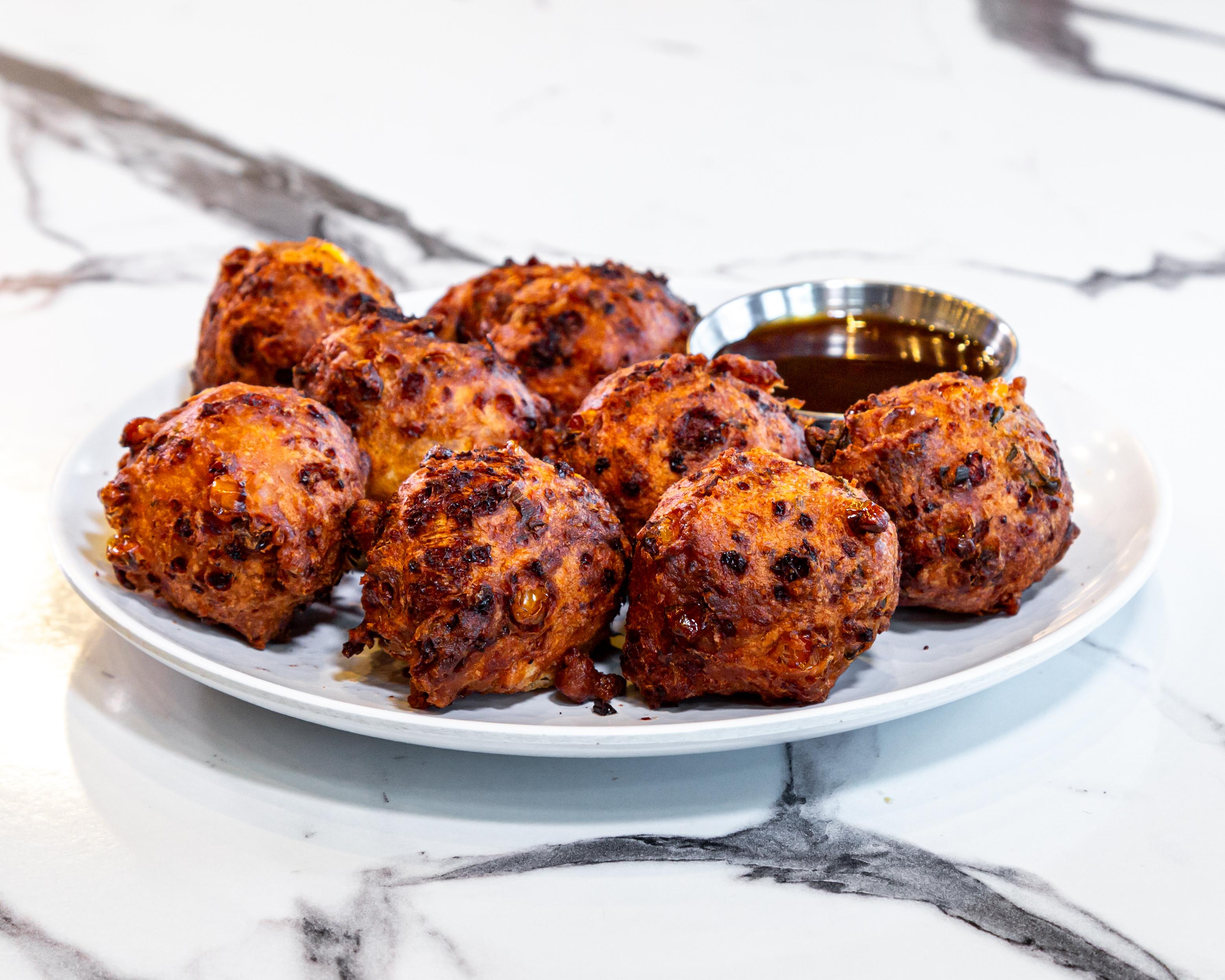 Cheddar and Parmesan Hushpuppies.
