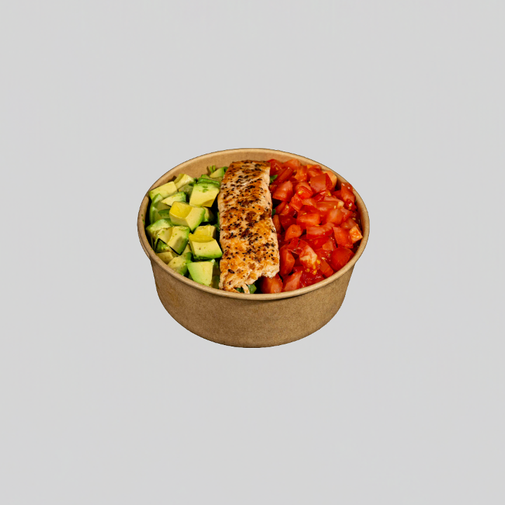 SALMON, ARUGULA & AVOCADO SALAD.