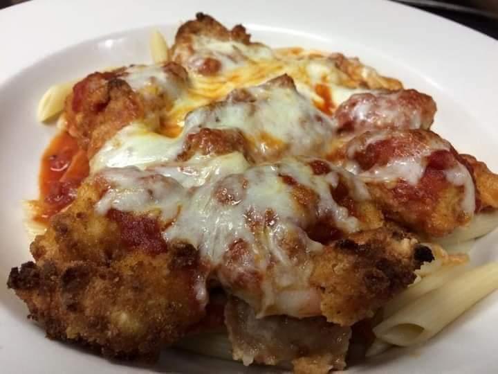 SHRIMP PARMESAN.
