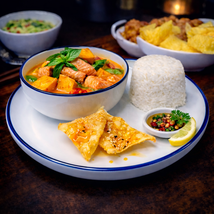 L-Pumpkin Salmon Curry+ Rice.
