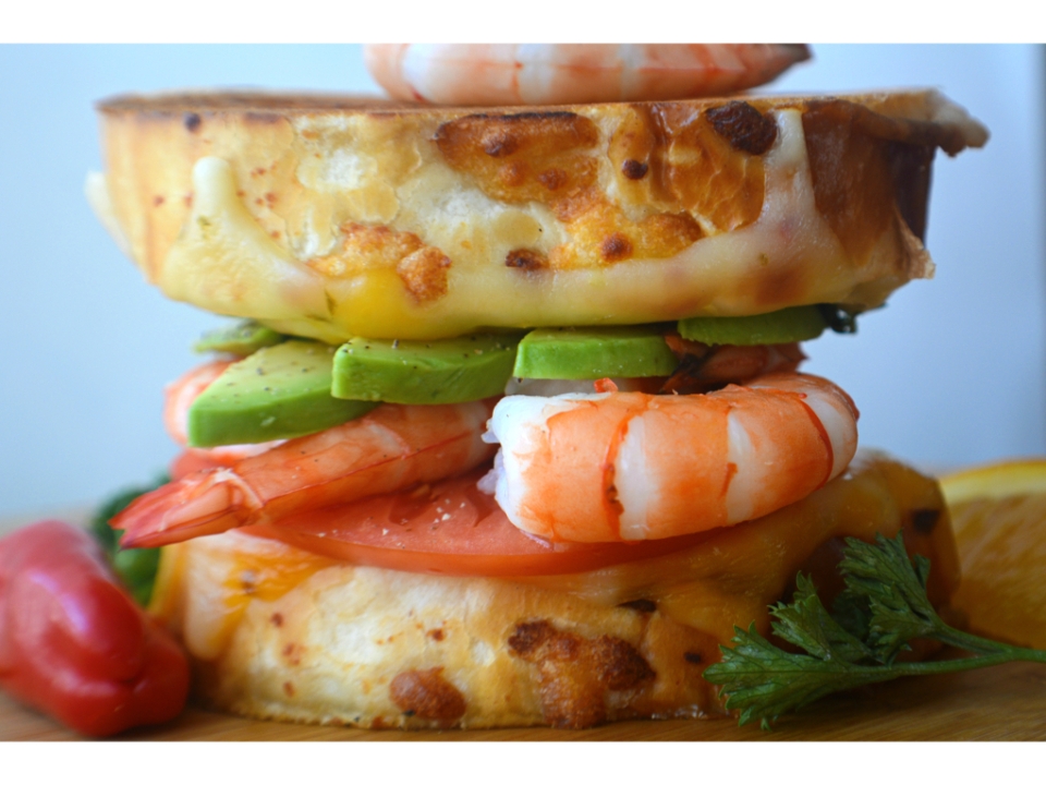 Shrimp Parmigiana Sandwich.