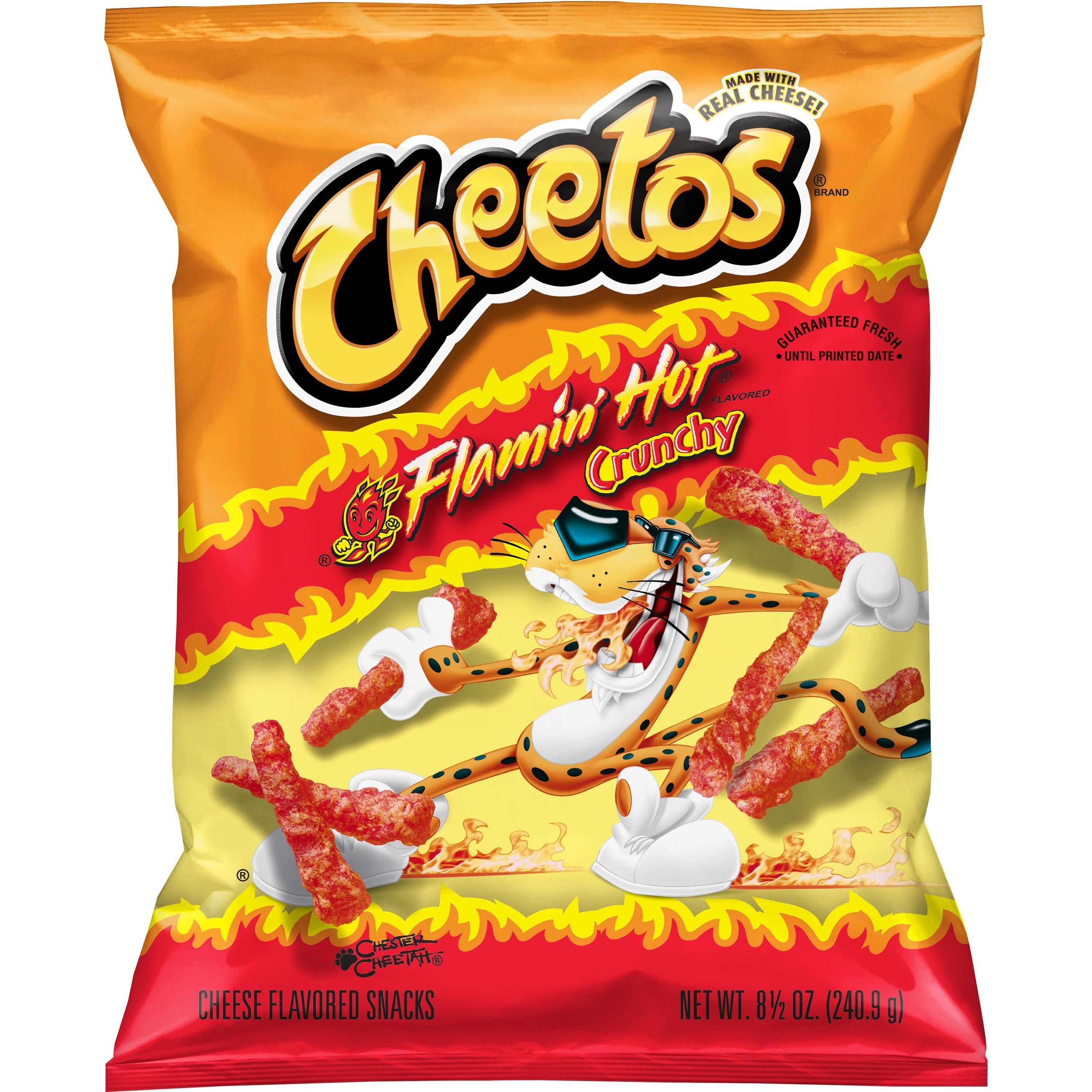 Cheetos Crunchy Flamin Hot Cheese Flavored Snacks 8.5 Oz Bag.
