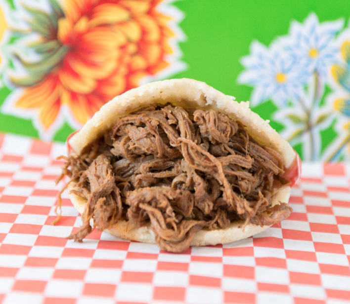 Shredded Beef Arepa.