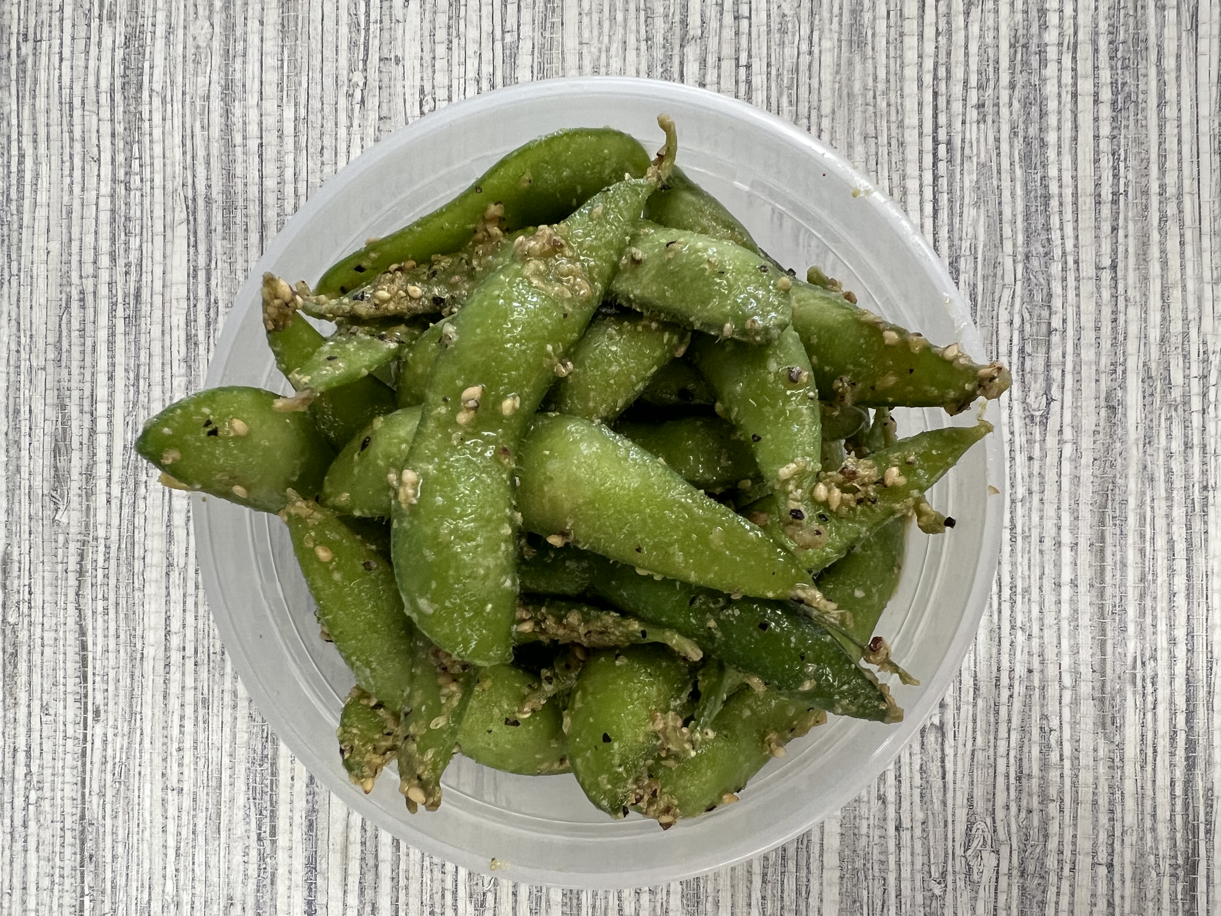 Wasabi Garlic Edamame Beans.