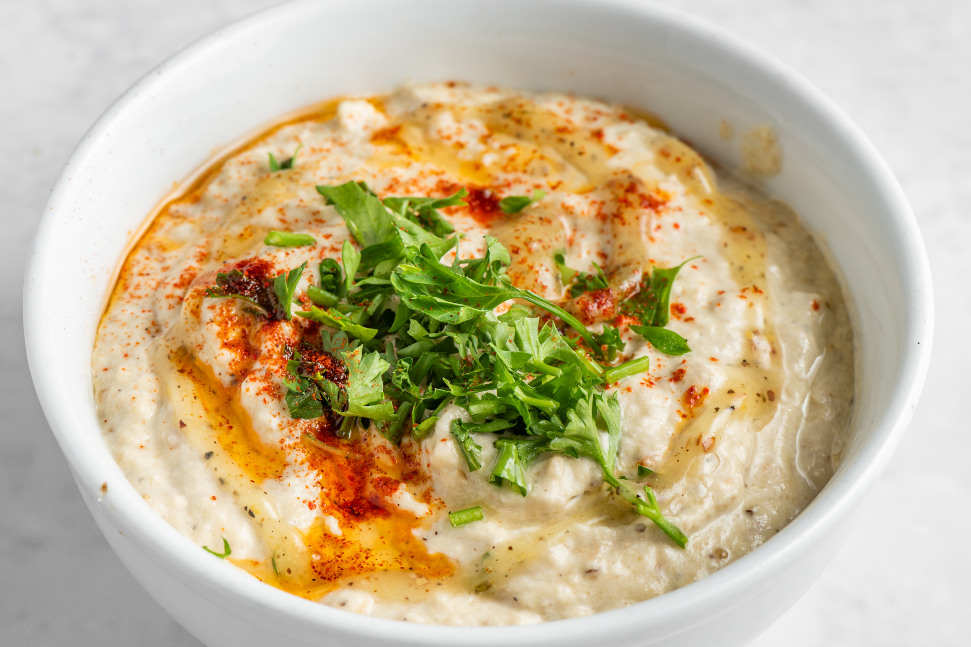 Babaganoush dip with pita bread