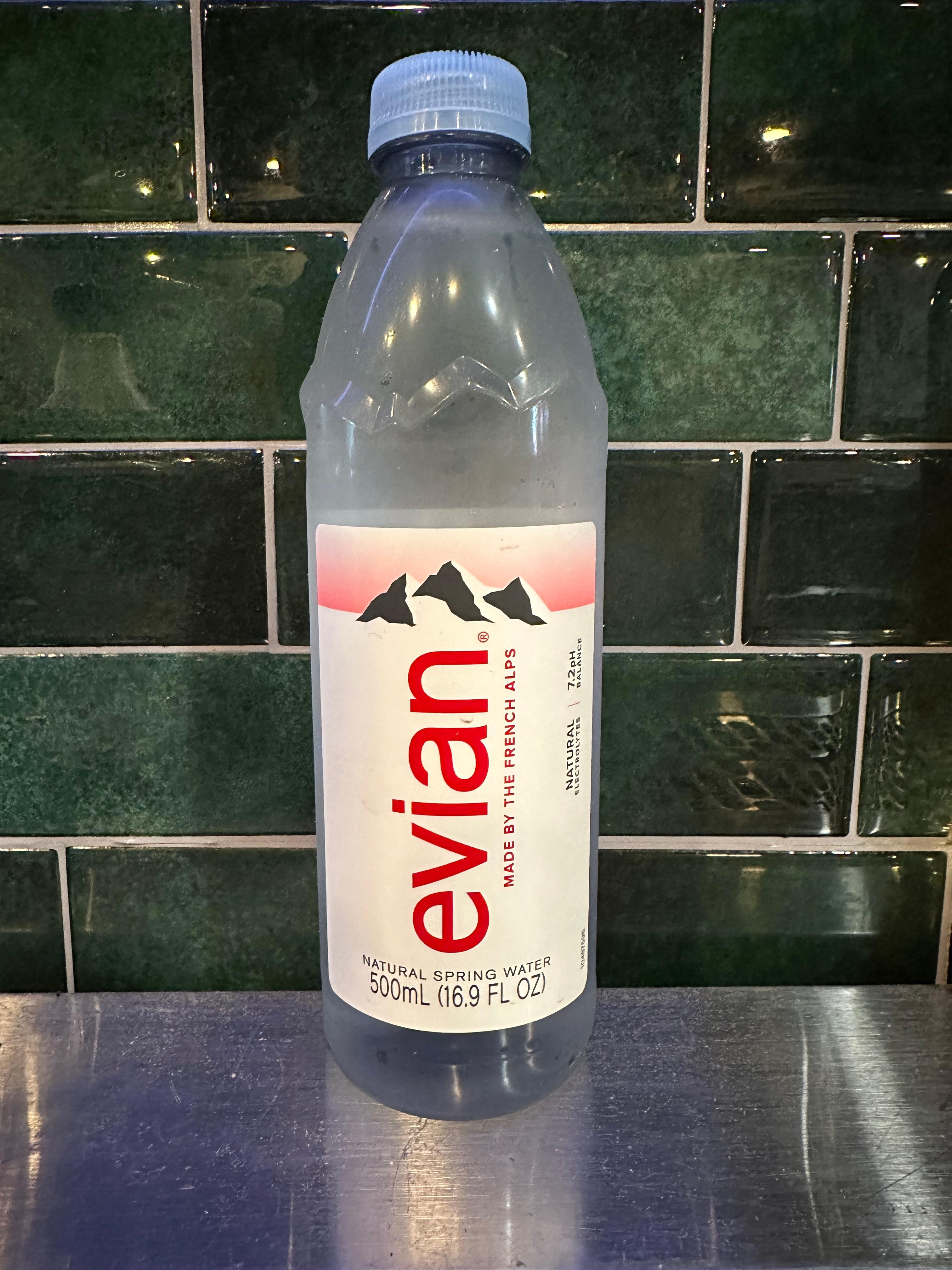Evian Spring Water (16.9 oz bottle).