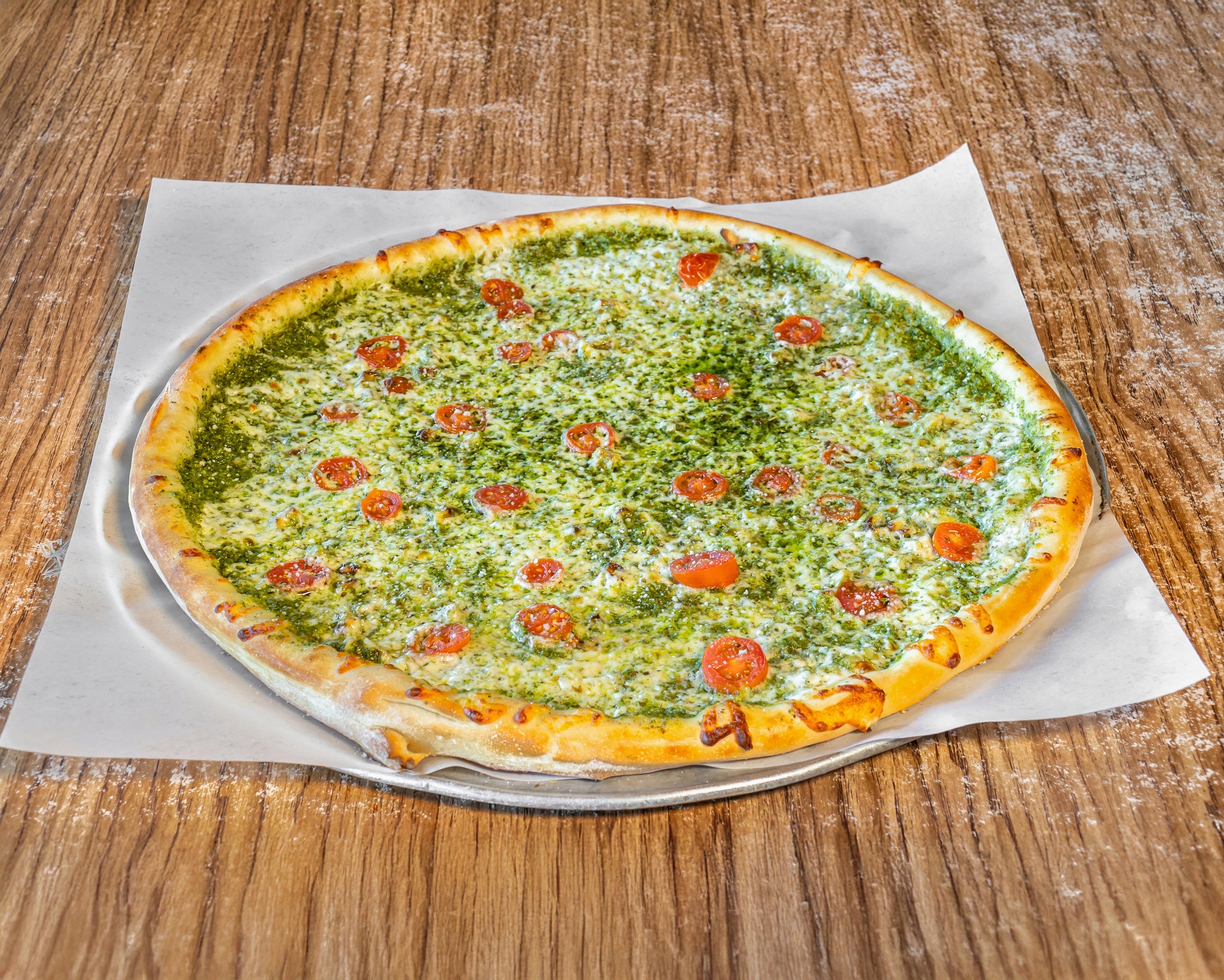 Basil Pesto Pizza.