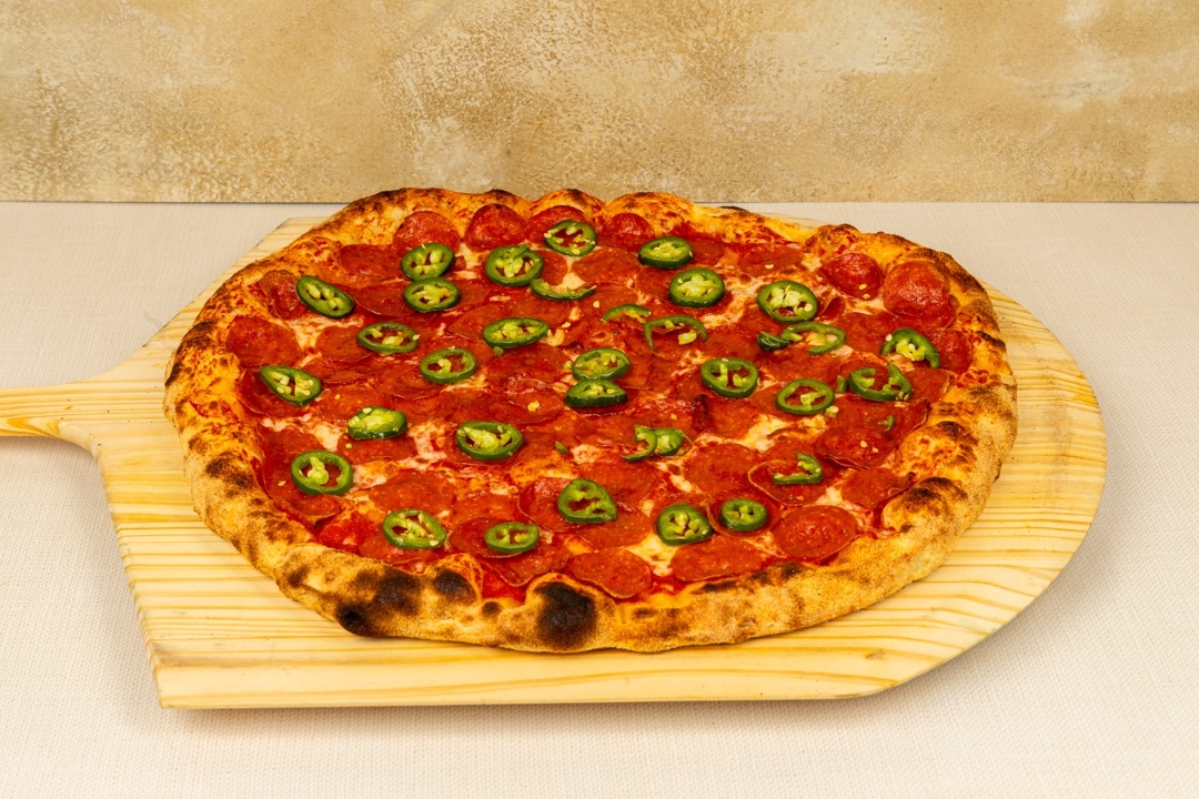 Spicy Salami and Jalapeno Pizza.