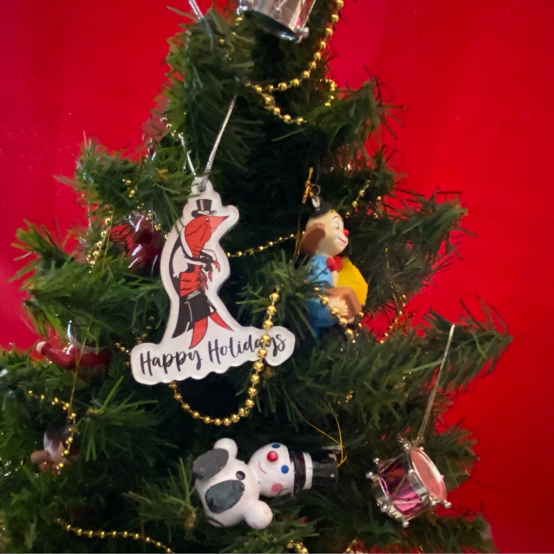 Shrimp in Shorts Christmas Ornament.