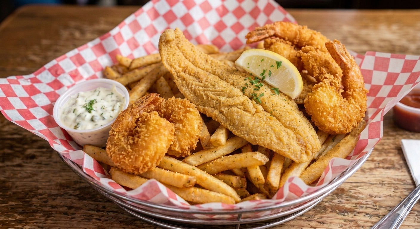 2 Piece Catfish & 4 Jumbo Shrimp.