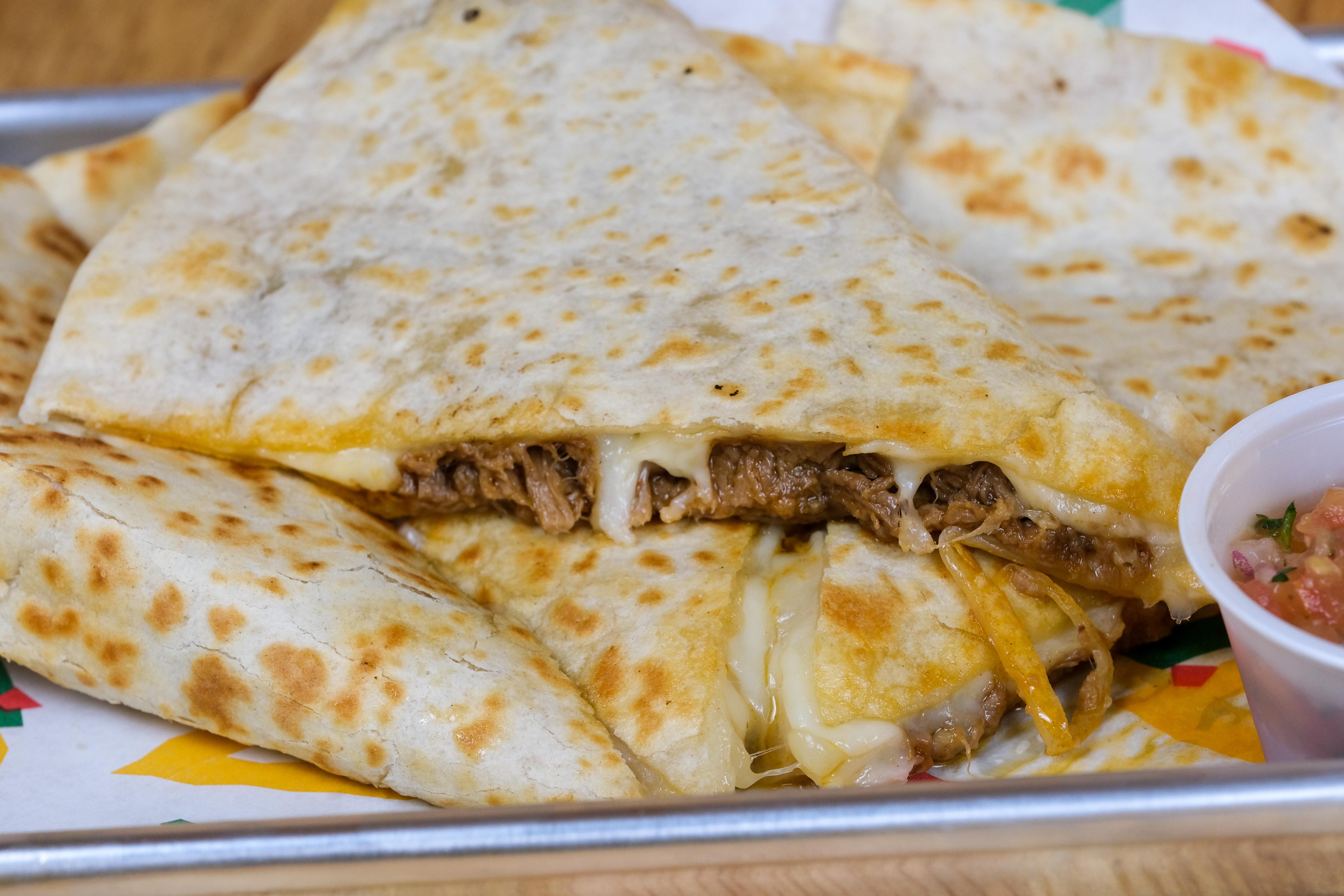 Beef Brisket Barbacoa Quesadilla.