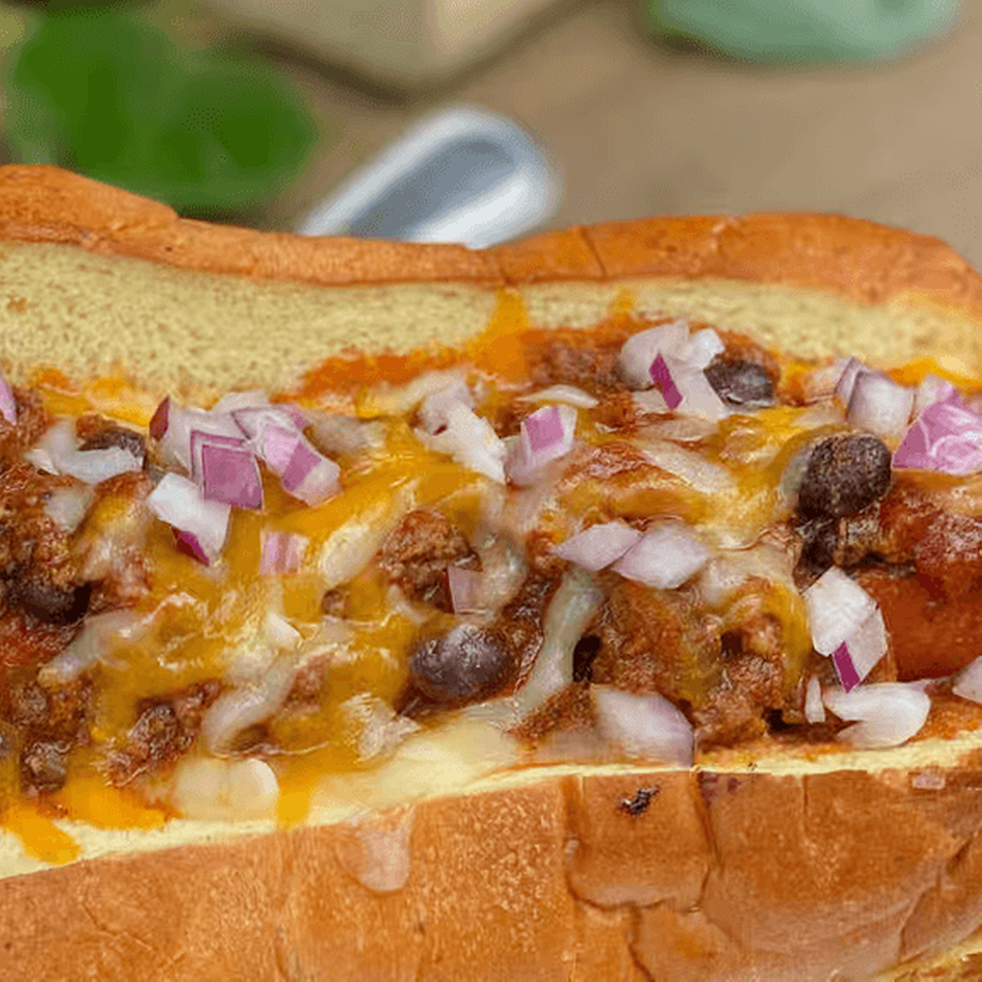 Fork and Knife Chili Dog.