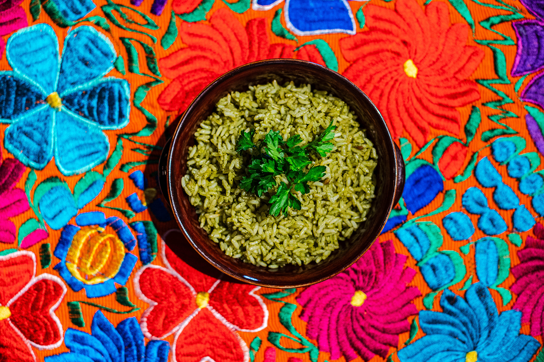 Poblano/Cilantro Rice.